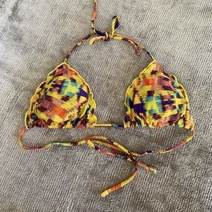 VIX yellow tribal print top